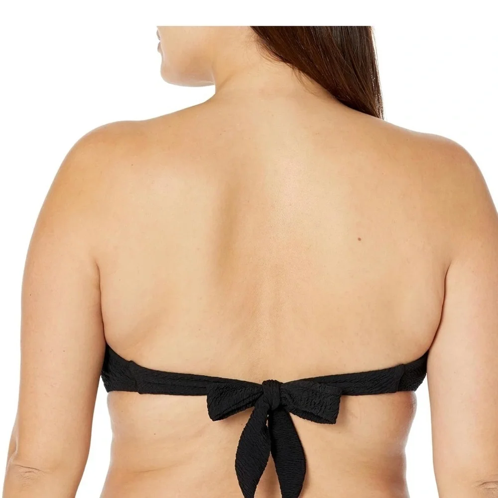 NWT Trina Turk Women's Black Sands Textured Molded Bandeau Bikini Top size 8